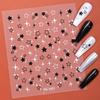 1pc/3pcs Black White 3D Star Nail Art Sticker Pentagram Self-Adhesive Decals Sliders for Nails DIY Manicure Decoration
