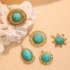 European & American Cross Turquoise Necklace Earrings Pendant Sunflower Charms DIY Sweater Chain for Women