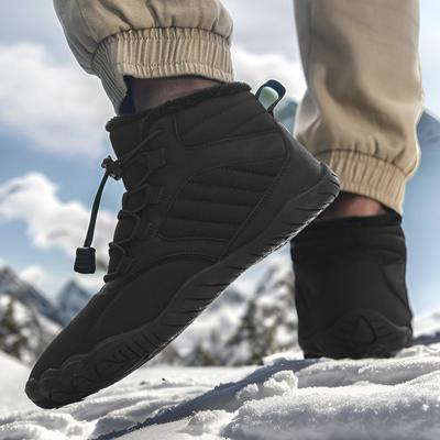 Winter Waterproof Cotton Shoes, Piled and Thickened Warm Men's Mountaineering Snow Boots, Non-slip and Wear-resistant Men's and Women's Mountaineering