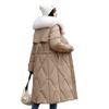 Winter Faux Fur Collar High End Knee Length Down Jacket Female Warm Long Parker Jacket Women White Duck Down Lace Up Outwears