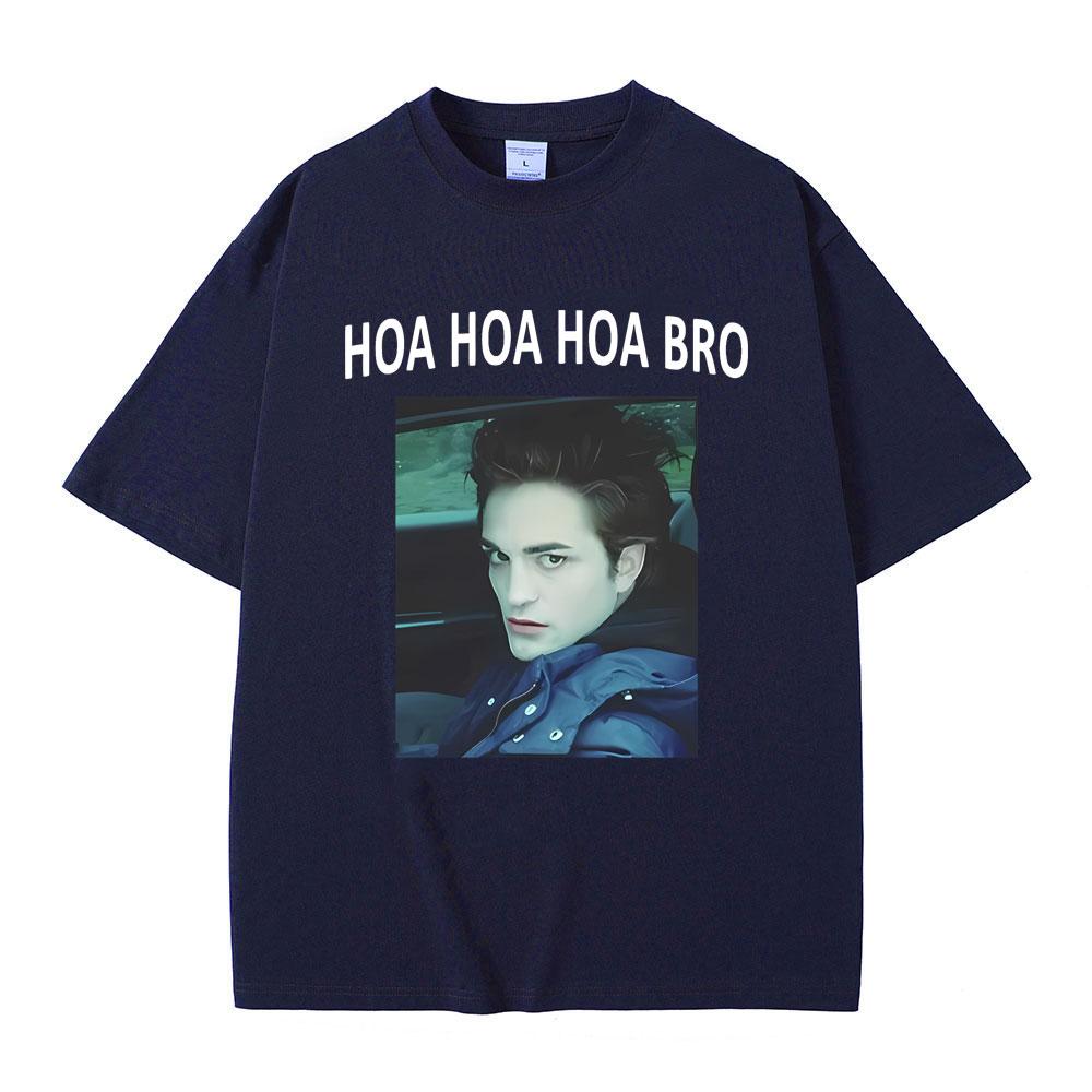 

Серия фильмов Сумерки Эдвард Каллен Хоа Хоа Хоа Футболка Роберт Паттинсон Смешная футболка-мем Мужская повседневная футболка оверсайз S