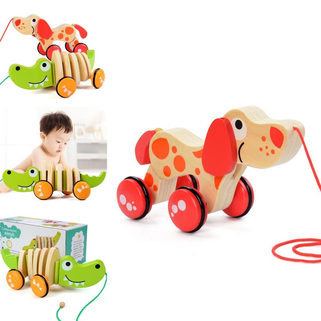 Premium Quality Kids Wooden Animal Puppy Trailer Toy Car For Endless Fun And Imagination