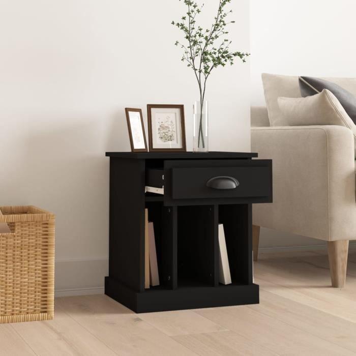VidaXL Table de chevet noir 43x36x50 cm 816346