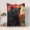 1 Stück Panther Sonnenuntergang Dschungel Decke - Leichter Flanell Fleece mit Digitaldruck, Weich Warm für Sofa, Reisen, Camping, Büro yy251018304