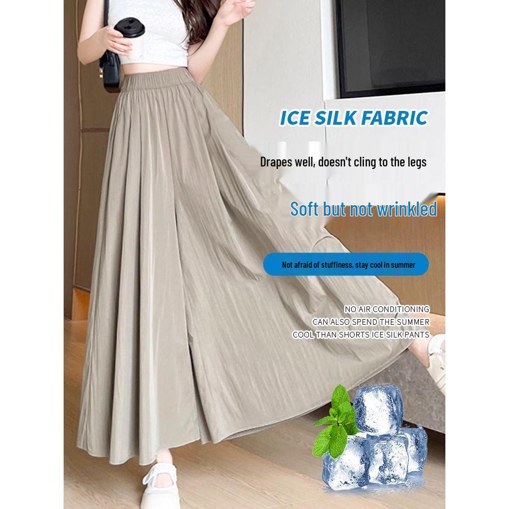 Summer Women's Plus Size Breathable A-Line Wide-Leg Culottes