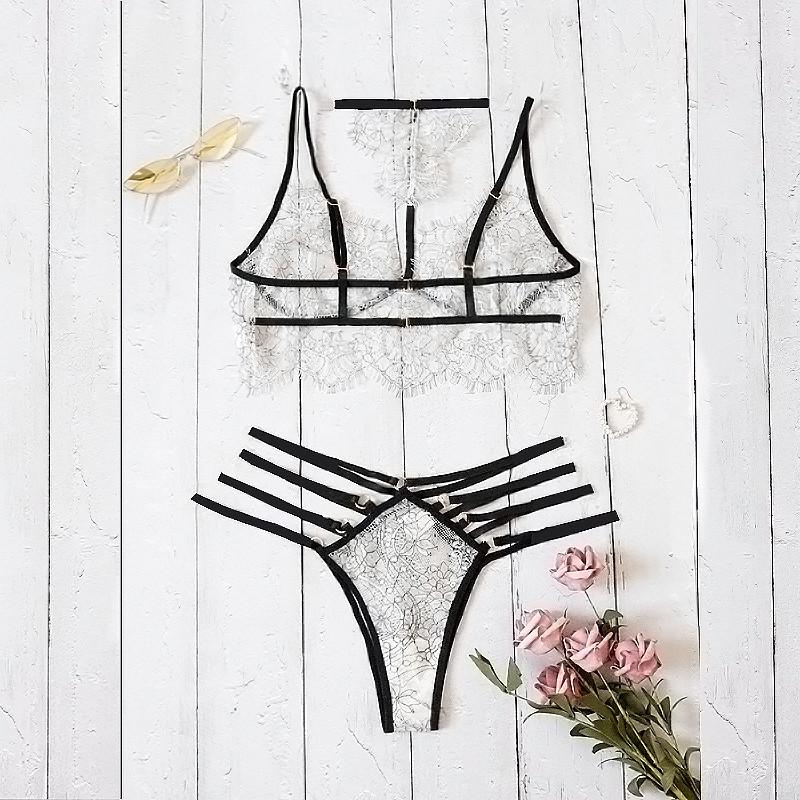 European and American sex underwear, sexy women's lace split underwear