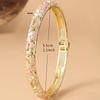 [Retro Chinese Filigree Cloisonne Drip Oil Bangle with Inlaid Diamonds and Hollow Enamel Design]