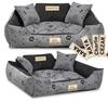 Dog Bed KINGDOG 115x95 Cm Personalized Waterproof Bones Black
