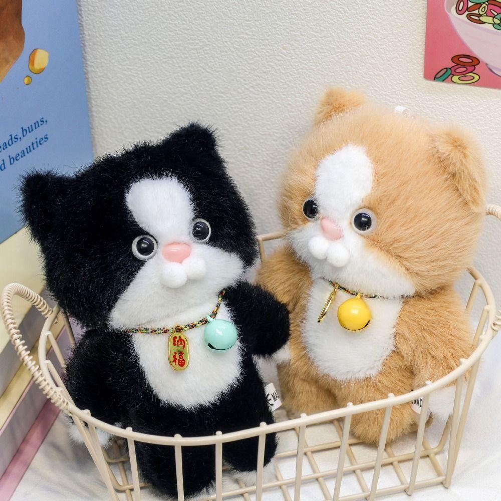 Fluffy Cat  Plush Bag Pendant Girl Heart Stuffed Kitten Keyring  Hanging Accessory