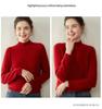 Women's Cashmere Half-High Neck Sweater, Autumn/Winter 2025, Seven-Needle Cable Knit, Loose Fit, Versatile Pullover.