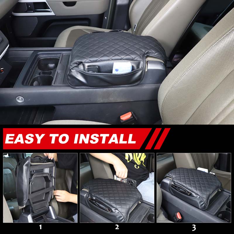 Car Center Console Armrest Box Cover Protection Cushion With 2 Storage Bag For Land Rover Defender 2020-2025 Car Accessories