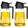 Dispenser Bottle for Kitchen 2 In 1 Olive Oil Dispenser and Oil Sprayer - 470ml Olive Oil Bottle - Oil Sprayer  Cooking Kitchen Salad, Barbecue Black