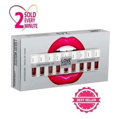 Love Earth Liquid Mousse Lipstick 2.O Matte Finish Lightweight Non-Sticky 2mlX 9
