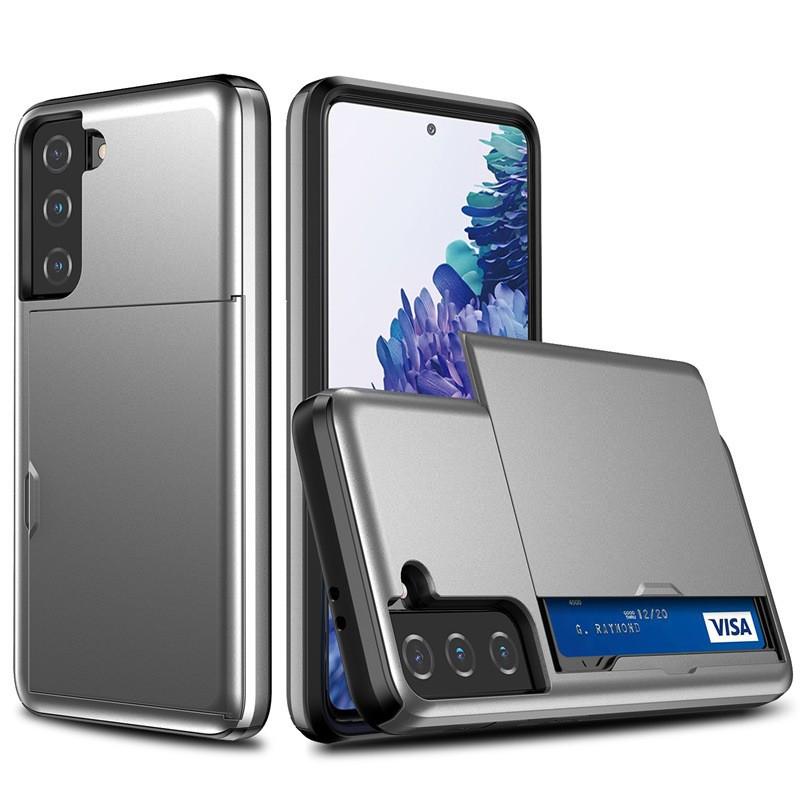 Suitable S24FE Phone Case S21 Two-in-one Slide Card Wallet Note20 Drop Resistance Protective Cover S23