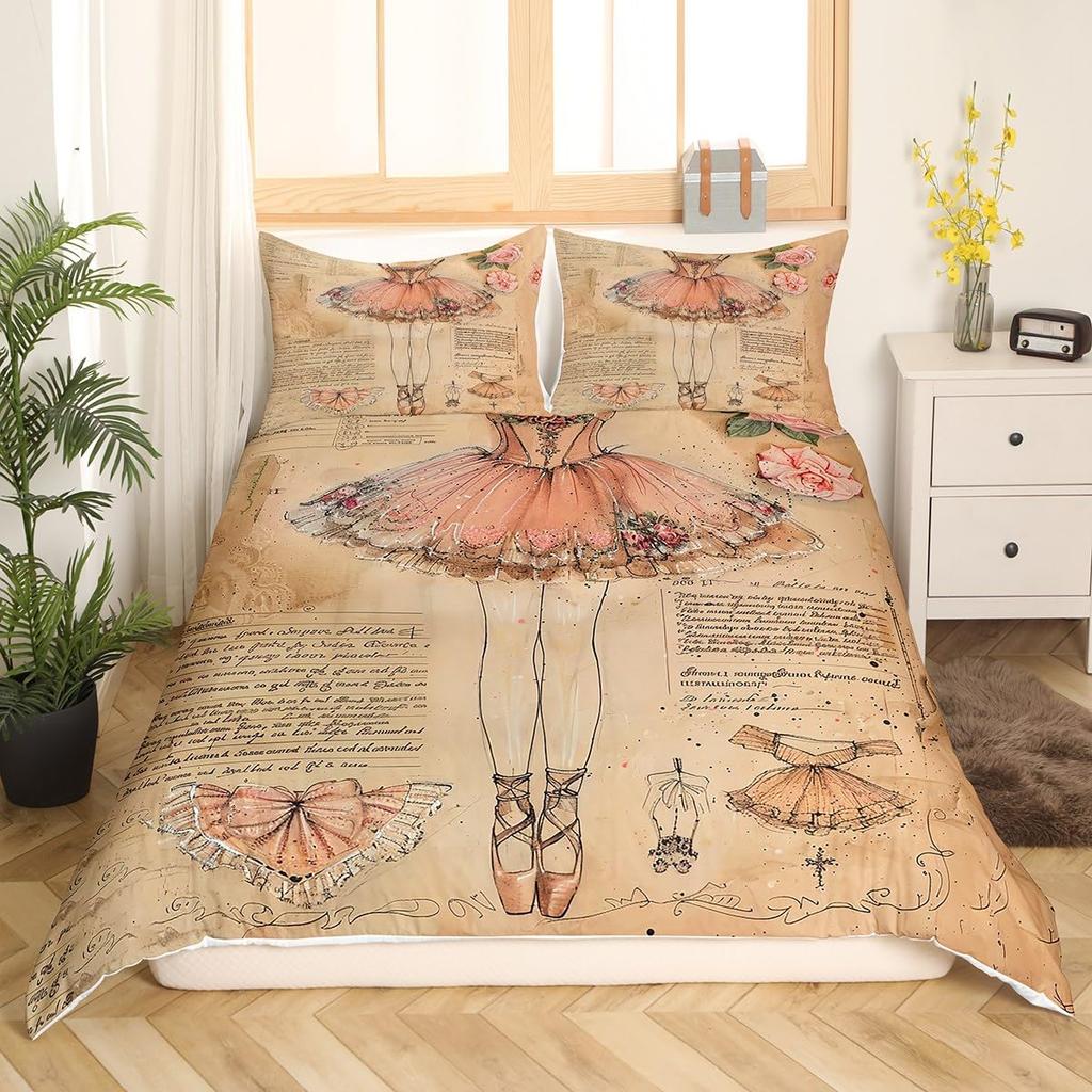 Dancing Duvet Cover Sets for Kids Women Queen Size Lightweight Quilt Covers Room Decor Dancing Lovers Bedding Sets No Comforter