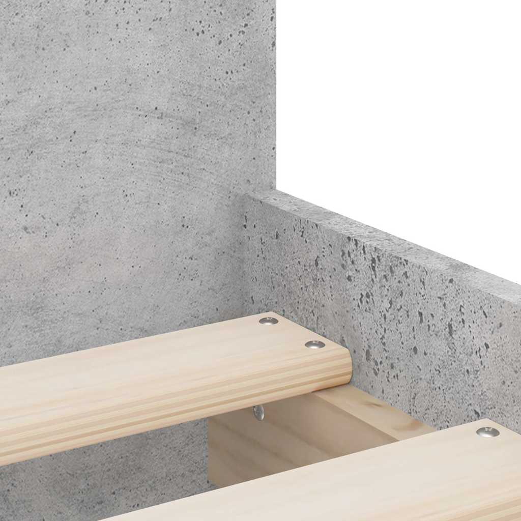 Bed Frame with Drawers Concrete Grey 90x190 cm