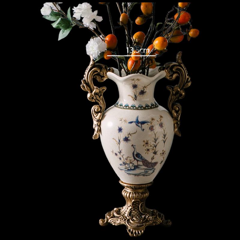 Deer Blue Peacock Ceramic Hydroponic Vase