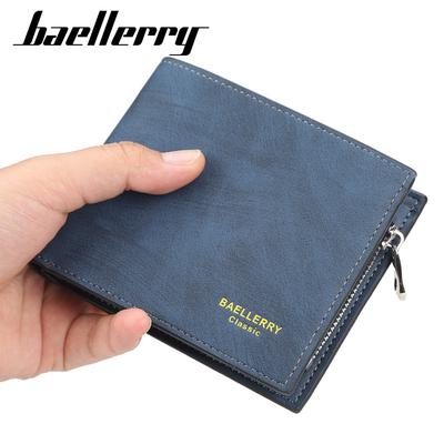Moda masculina estilo curto carteira negócios bifold cartão titular bolsa carteiras