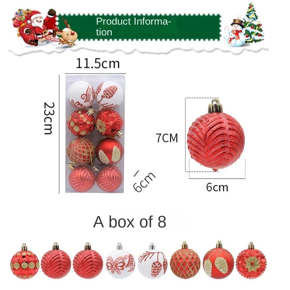 8PCS/Box Electroplated Painted Ball Christmas Tree Ornament Christmas Decorations