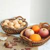 Handgeflochtener Korb für Snacks, Brot, Obst Tisch-Organizer Rustikales Rattan Für Wohnzimmer Couchtisch Gemütliches Zuhause