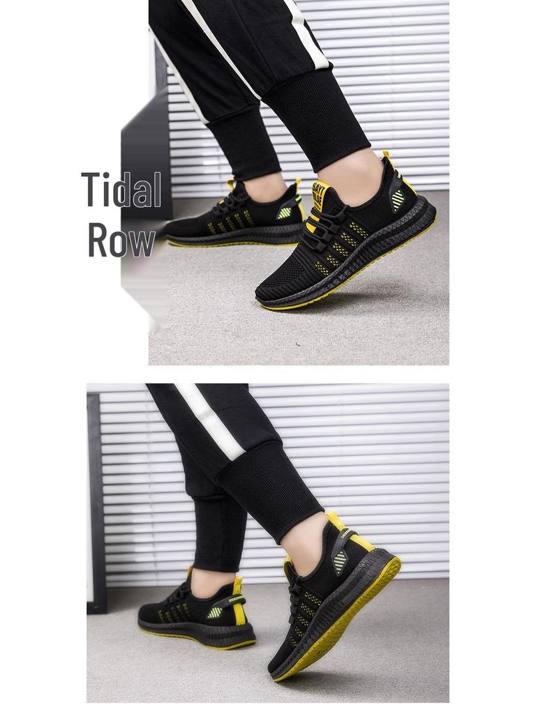 Men's 2024 Spring/Summer Trendy Low-Top Mesh Running Sneakers - Korean Style Fashion Casual Breathable Shoes