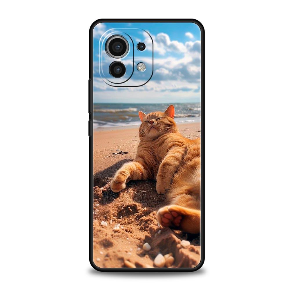 Handyhülle für Xiaomi Mi 15 14 14T 13T 12T Pro 12 13 11 Lite 5G 11T X6 X5 Pro Hülle Sommerstrand-Szene bei Sonnenuntergang auf dem Meer Palme