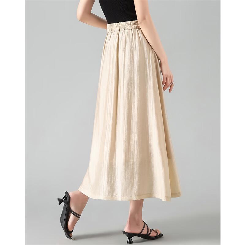 Elegant New Chinese Style Tencel A-Line Skirt
