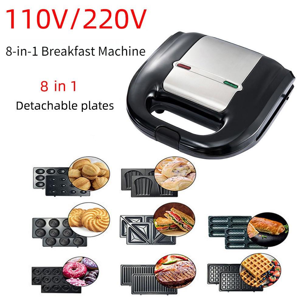 

750 Вт 8-в-1 электрическая сэндвич-машина бытовая многофункциональная вафельница кухонная обработка машина для приготовления завтрака