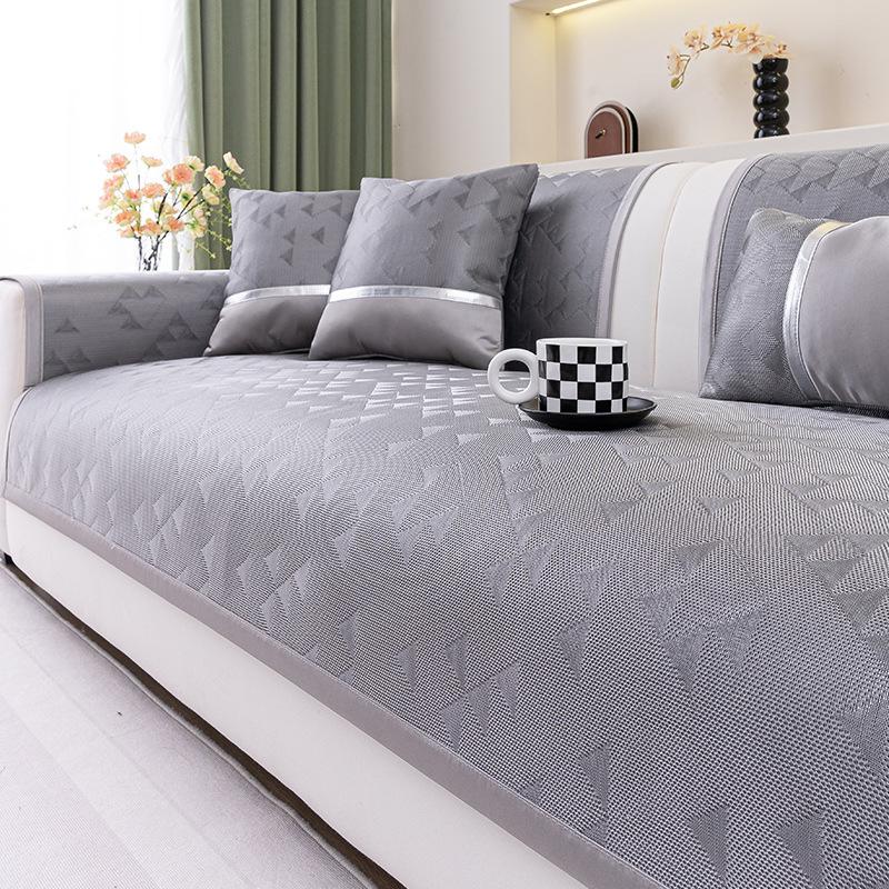 

New Sofa Cushion Summer Ice Silk Cool Sofa Seat Cushion Cold Light Luxury High-End Non-Slip Sofa Cover 70*70cm