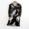 Women's Fashionable Printed Round Neck Long Sleeved Plush Warm Pullover Top