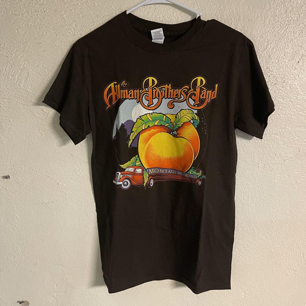 Band T-Shirt - ALLMAN BROTHERS - Peach DUANE GREGG - Brown - Small