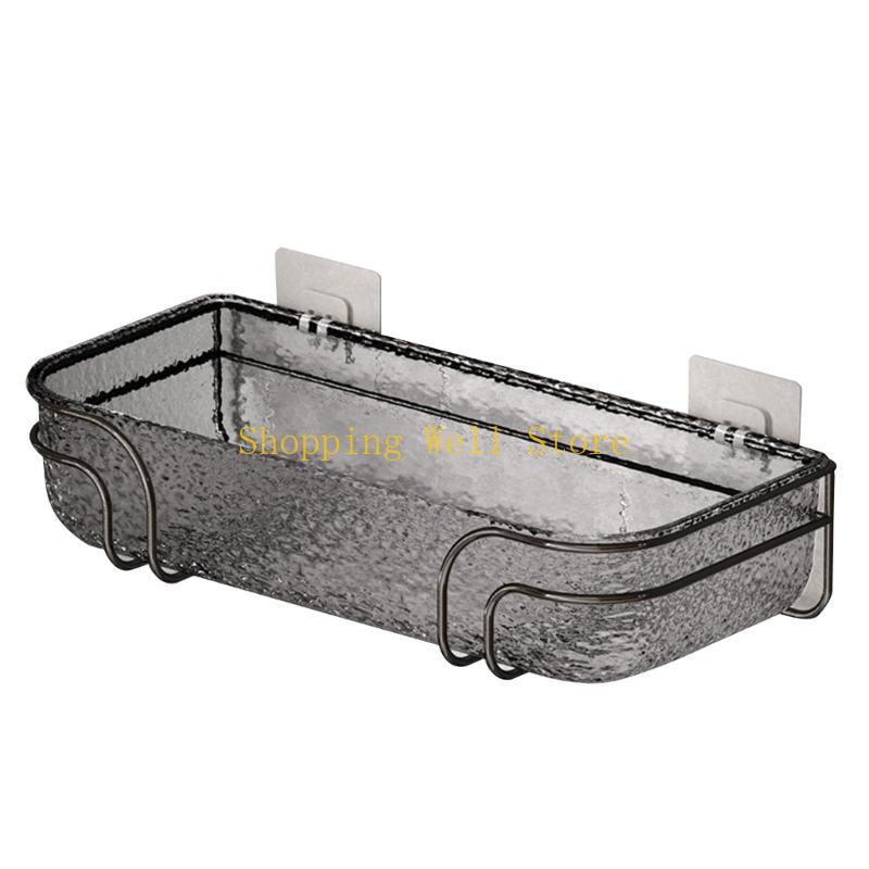KX4B Large Capacity Bathroom Shelves Functional Organizers Wall Mounted Shower Storage Basket for Bathroom Kitchen