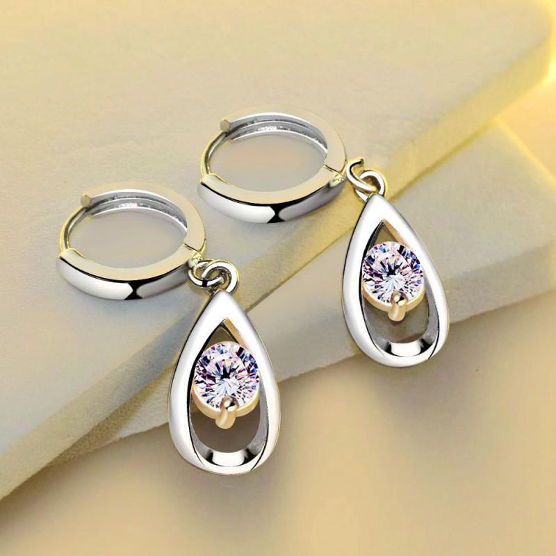 Cercei cu zircon din aliaj de cupru Lindon Cercei cu picătură pentru femei Cadouri de petrecere de nuntă