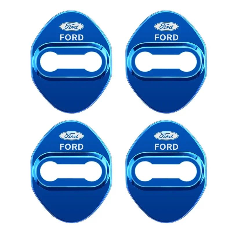 

New 2026 Car Sticker 4pcs Door Lock Decoration Protection Cover Emblem case for Ford Kuga Territory Focus RS Escort Fiesta Monde