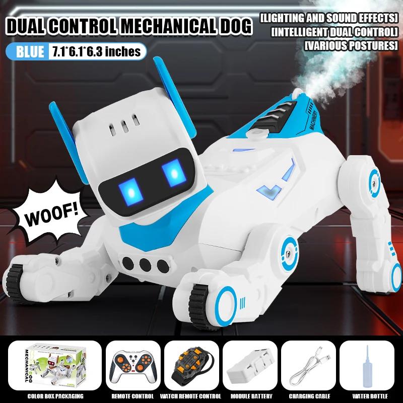 RC Robot Dog Electronic Stunt Pet with Light Sound Spray Interactive Touch Programmable Smart Mechanical Dog Kids Birthday Gift