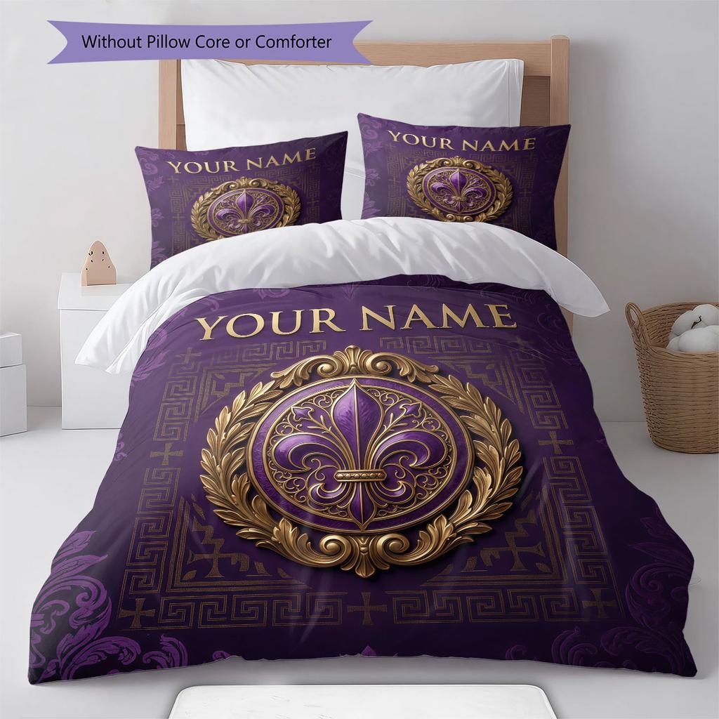 Custom Name,ACF Fiorentina Pattern Bedding Home Decoration Birthday Gift ( 1 Duvet Cover + 2 Pillowcase, Without Core),fan Merchandise.