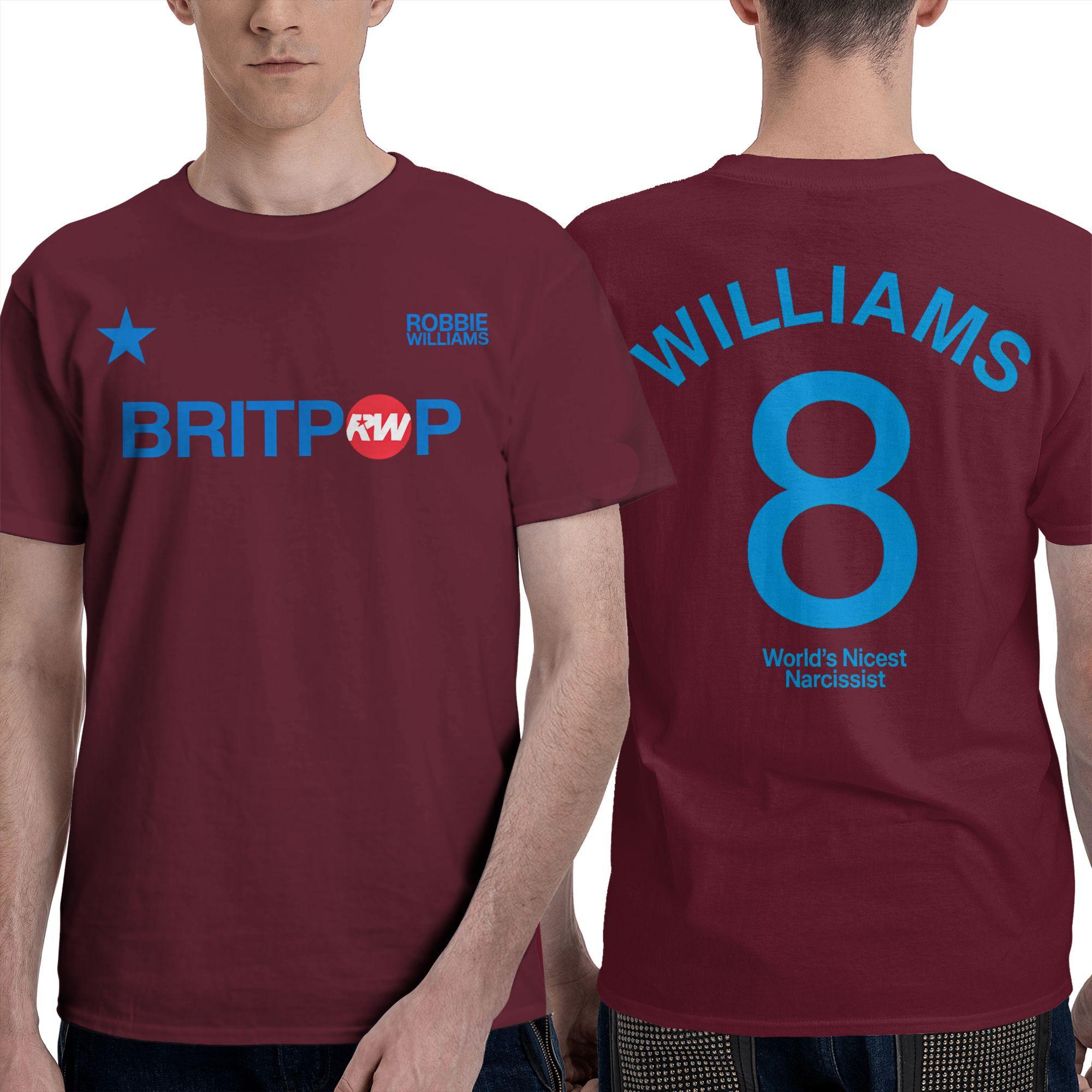XIXI Fashion Grappige Robbie Williams Britpop Tour 2025 T-shirts voor Heren Ronde Hals 100% Katoen T-shirt Korte Mouw T-shirt Grote Maat Kleding S