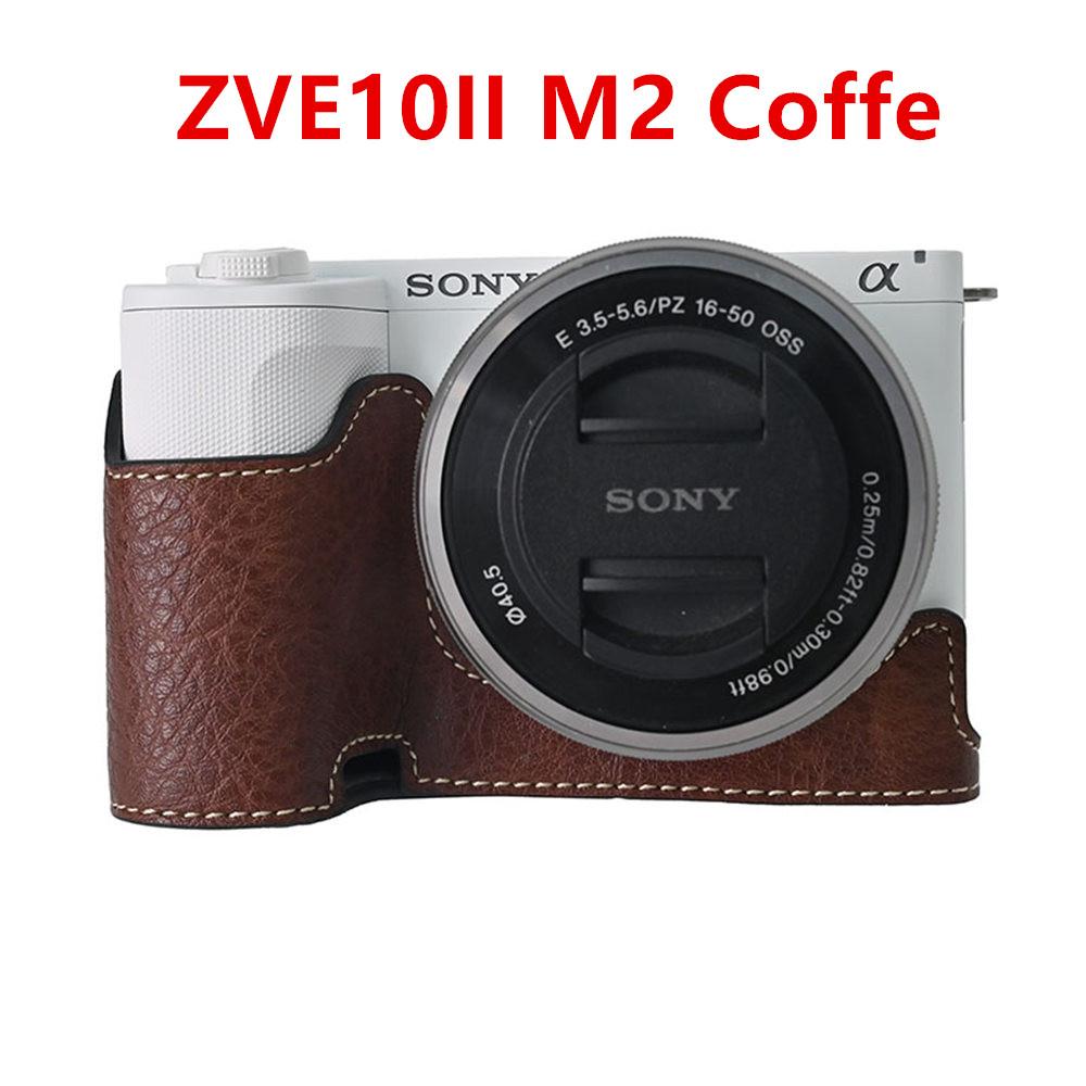 Camera Half Case for Sony A6700 A6400 A6300 A6100 A6000 ZVE10 ZVE10II ZVE10M2 A7R5 A7CII A7C2 Bottom Opening Cover PU Leather