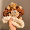 New cartoon coffee color cute bear hair band plush wash face makeup apply facial mask autumn winter hair band female hair band