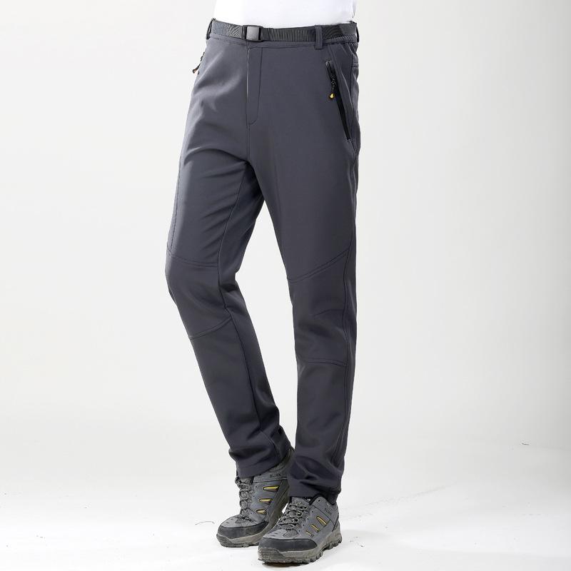 New Winter Softshell Fleece-Lined Waterproof Couples' Hiking Pants, Windproof, Plus Size for Men and Women