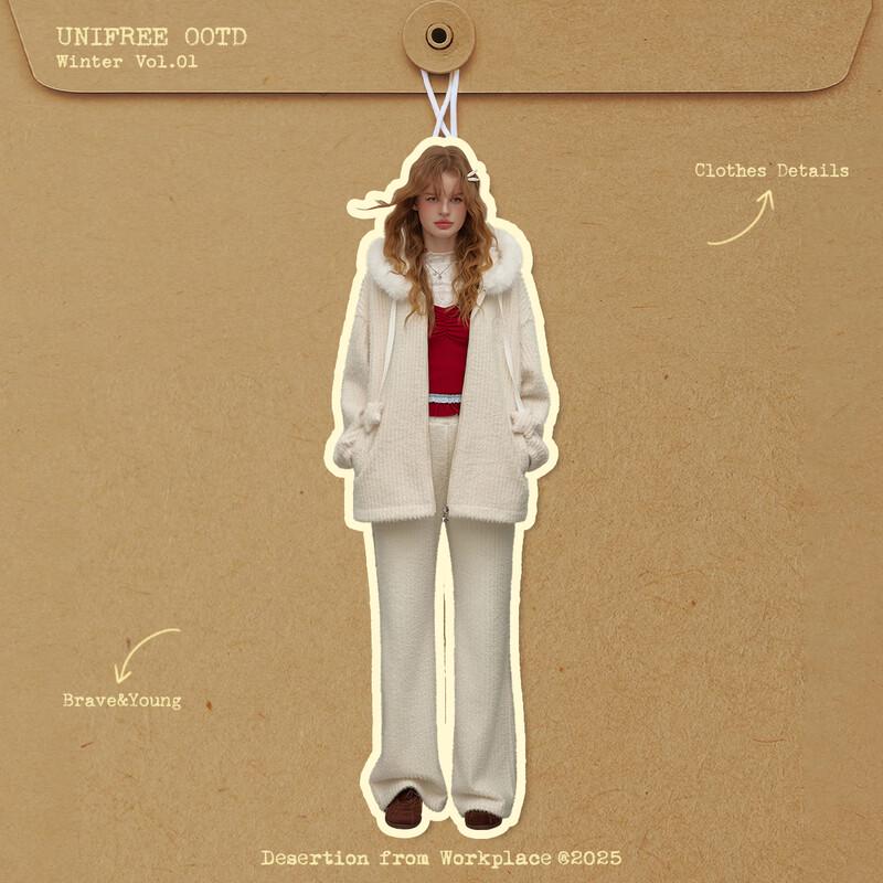 UNIFREE Women's Faux Mink Fur Lined Warm Casual Pants