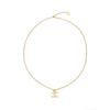 CHANEL [24P Spring and Summer Style] Solid Color Double C Decorated Pendant Necklace Women's Gold