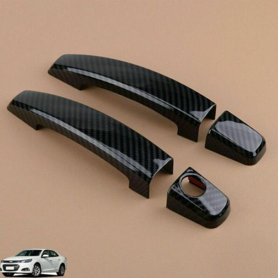Carbon Fiber Door Handle Cover Trim Bezel For Chevrolet Camaro 10-15 Accessories