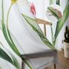 Colored Abstract Flower Tulle Curtains For Living Room Kitchen Sheer Voile Curtain Bedroom Window Panels