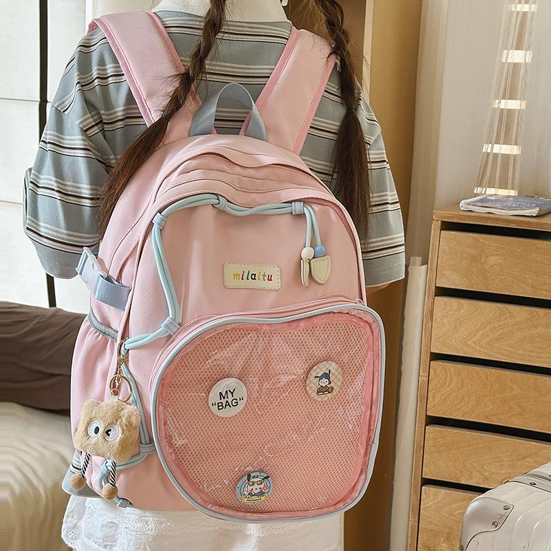 Japanischer vielseitiger Dopamin-Hochwertiger Rucksack für Damen, süße Schmerztasche, süß und frisch, tragbarer Reise-Nischenrucksack