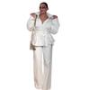 2025 European Autumn Cardigan with Stand-up Collar and Belted Waist, Paired with Loose Temperament Trousers