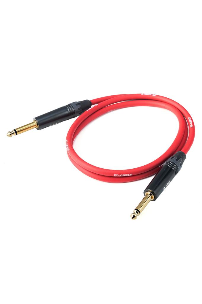 [FT-CABLE] Shielded Cable [Resistant To Break] Guitar Shield [Connecting Guitar, Bass, Amplifiers, Etc.] (S-S Plug, 2m, Red)