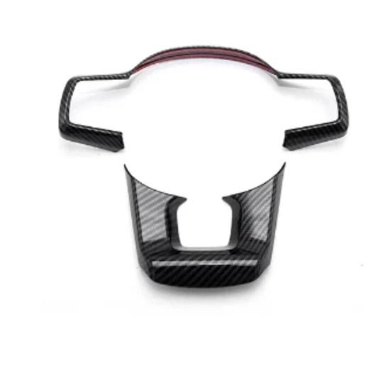 Carbon Fiber ABS Steering Wheel Switch Button Frame Decorative Cover Trim Interior Decal For Kia Sorento MQ4 -2026 LHD/RHD Carbon Fiber