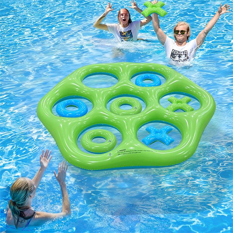 Summer Pool New Hexagonal Inflatable Pvc Pool Ring Toss Game Throwing Interactive Toy For Summer Water Competitive Play