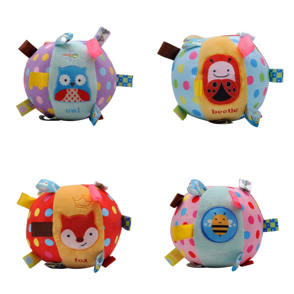 Baby Soft Plush Rattle Ball With Grasping Training For Newborn Sensory Development